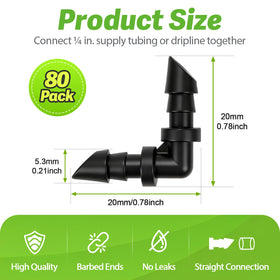 RedChili 1-4in barbed elbow connector delivers a leak resistant connection