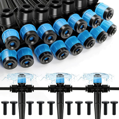RedChili 10pc push-to-fit drip emitters for 1/4 inch tubing deliver efficient irrigation in pots.