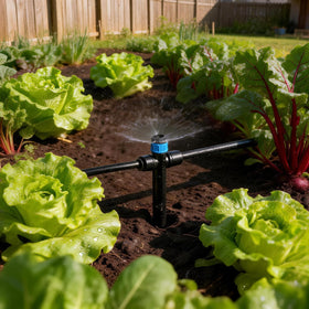 RedChili 360-degree vortex sprayers provide customizable watering coverage.