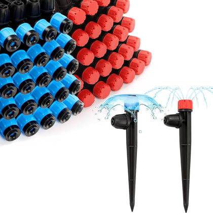 RedChili 50-piece drip emitter set with stakes for efficient irrigation