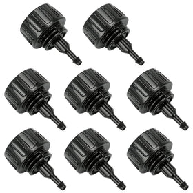 RedChili 8-pack hose-to-drip adapter shows easy, leak-free connection to drip tubing