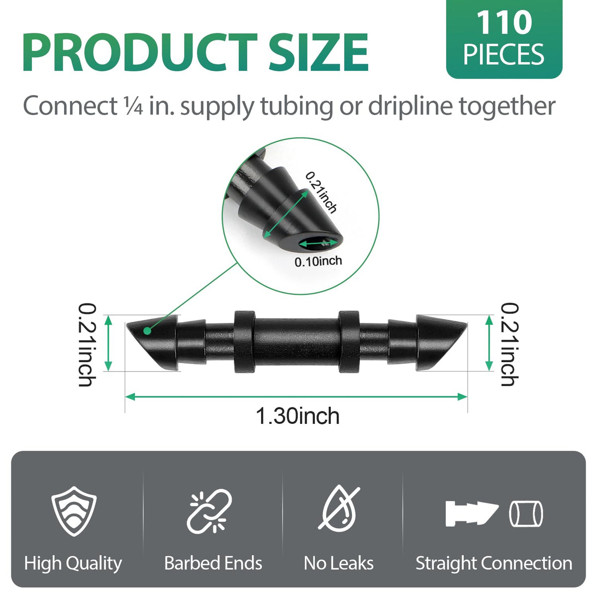 RedChili barbed coupler 1/4-inch closeup ensures secure, leak-resistant fittings