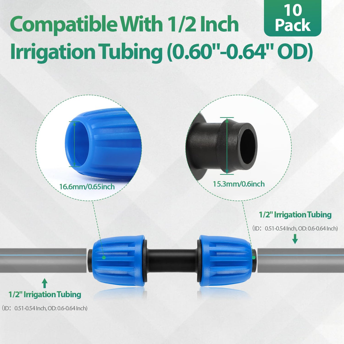 RedChili barbed locking nut seals connections to prevent leaks in drip systems.