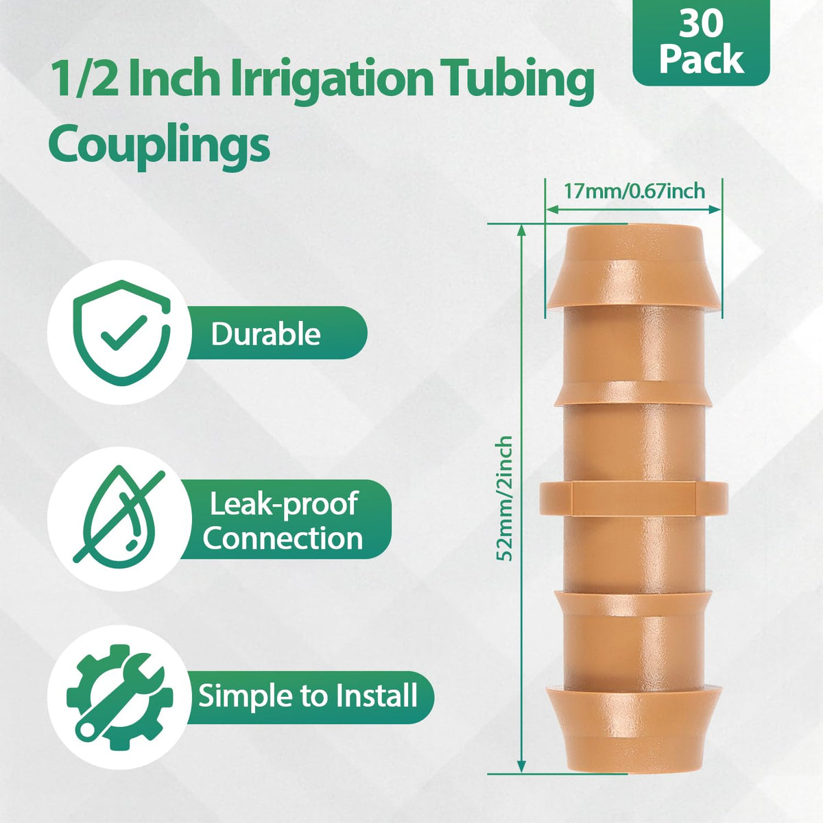 RedChili barbed tubing connectors 1/2 inch ready for secure, leak-free drip lines.