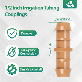 RedChili barbed tubing connectors 1/2 inch ready for secure, leak-free drip lines.