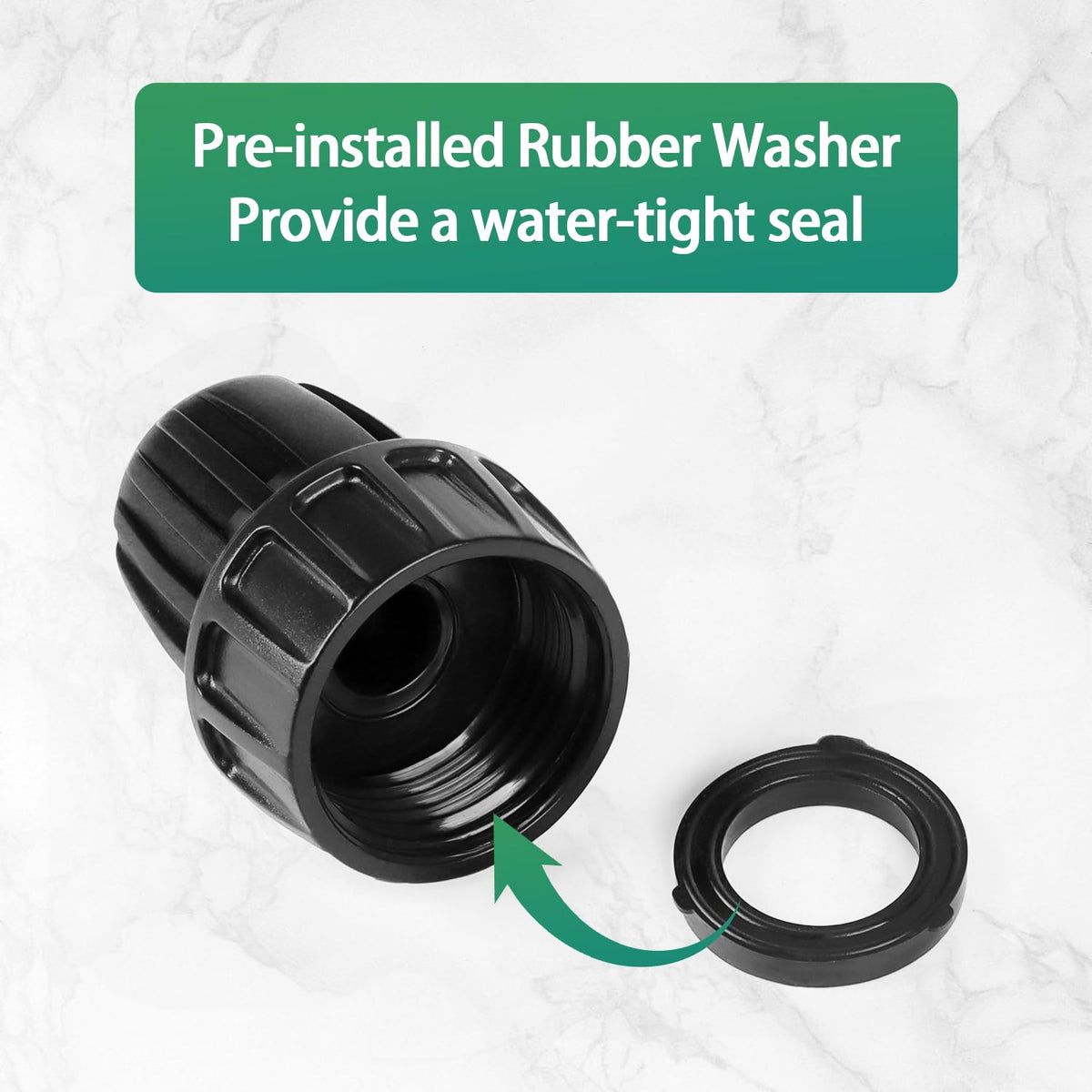 RedChili leakproof rubber washer seals each adapter for drip irrigation.