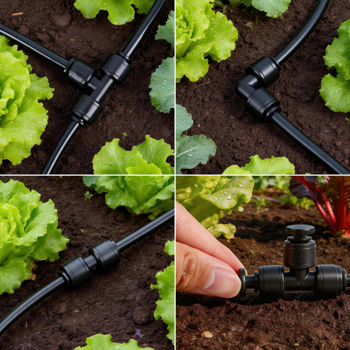 RedChili quick-connect elbow enables tight turns for efficient layouts.