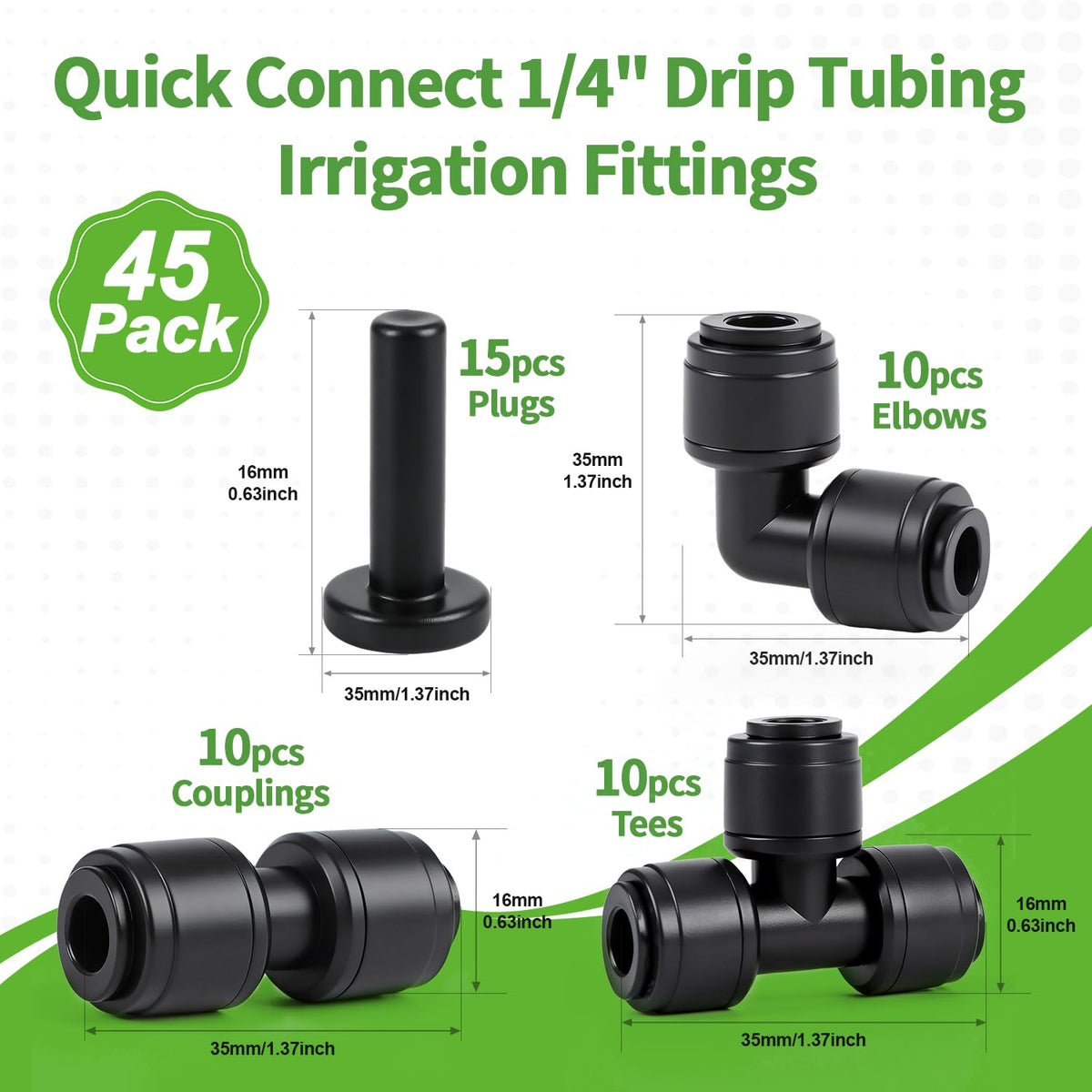 RedChili quick-connect tee provides versatile branch connections for irrigation layouts.