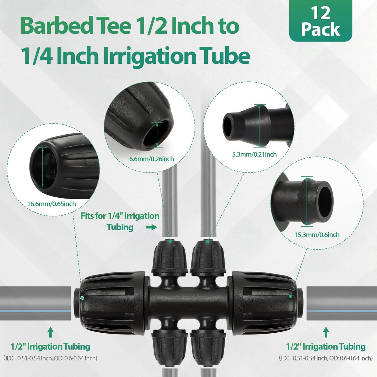 RedChili reducing tee 1/2in to 1/4in connection used in a layout
