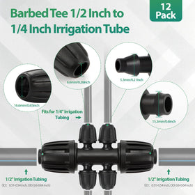 RedChili reducing tee 1/2in to 1/4in connection used in a layout