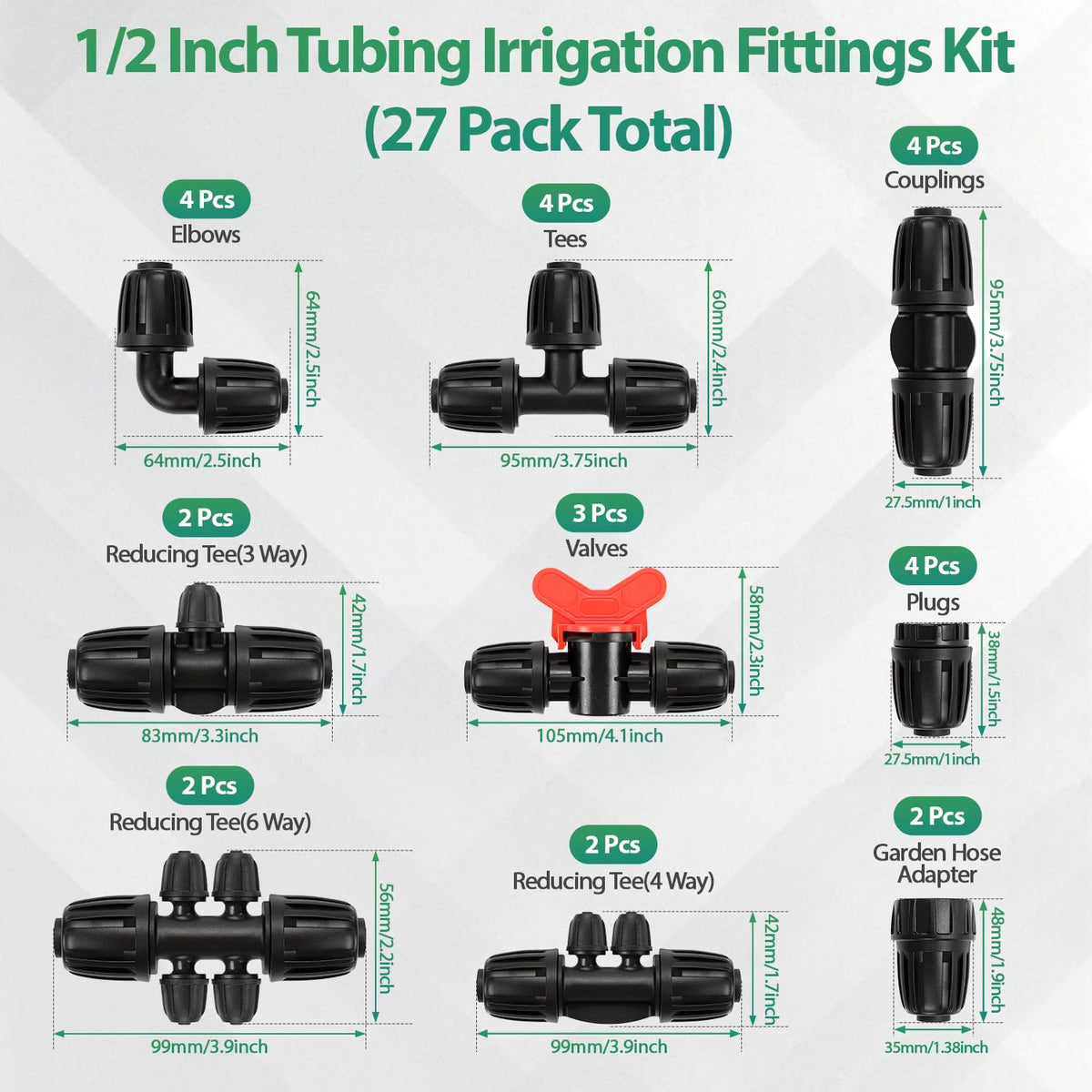 RedChili 1/2in tees enabling flexible, customizable irrigation layouts.