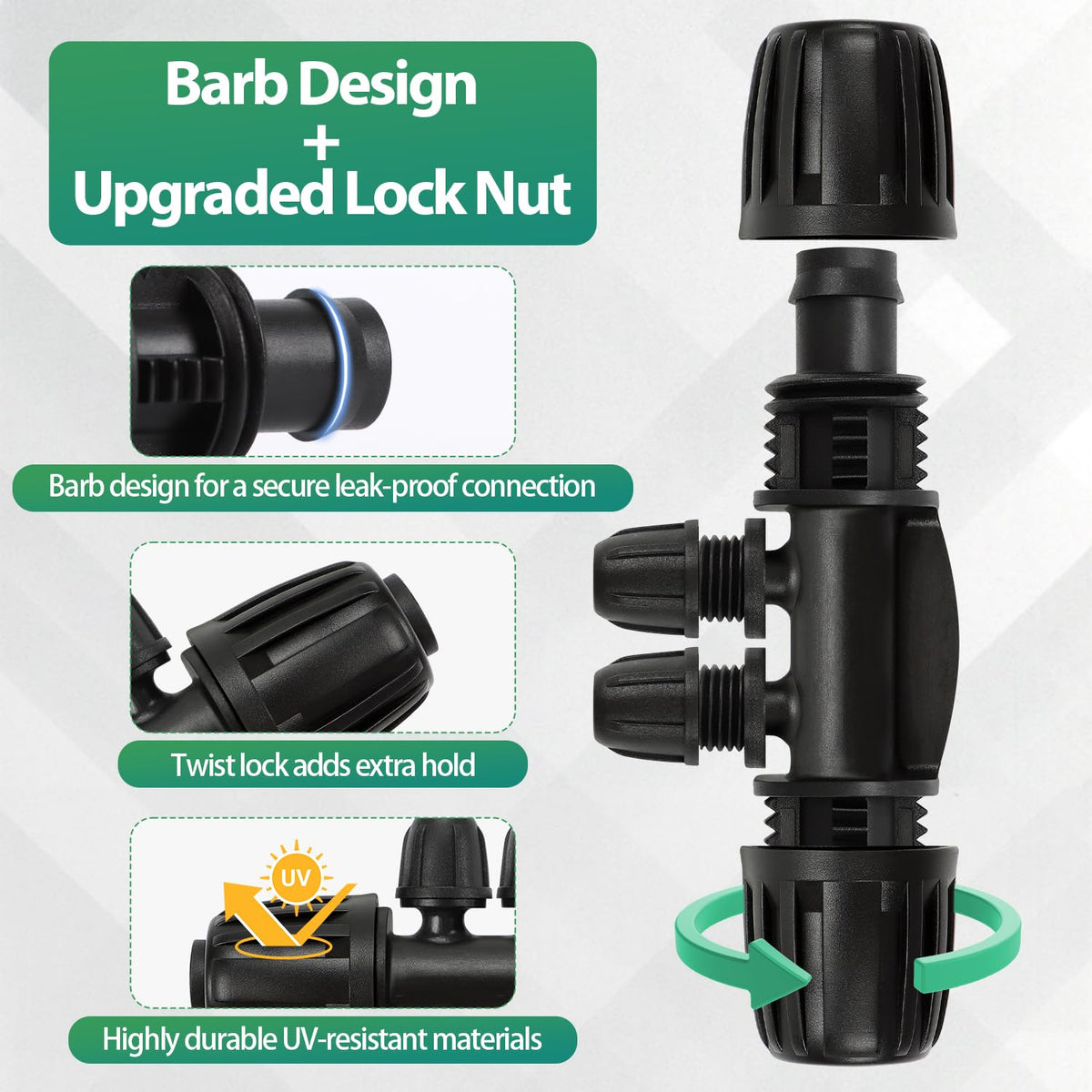 RedChili UV-resistant drip connector withstands outdoor exposure