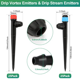 RedChili vortex emitters 25-pack for broad watering coverage