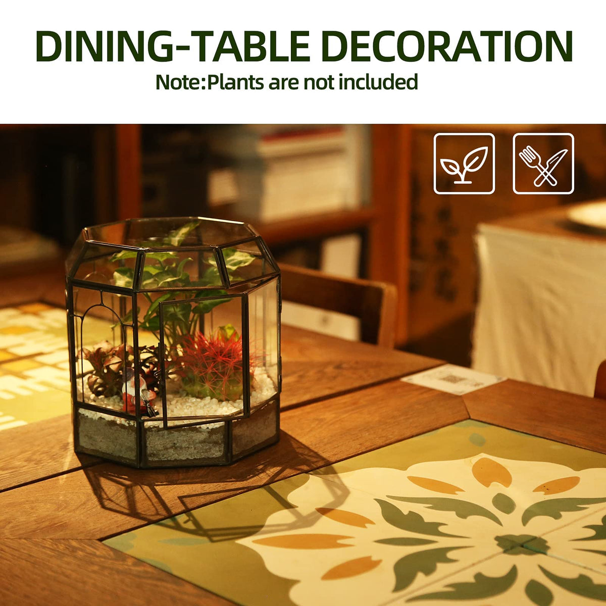 Redhugo pet-safe terrarium with swing door protecting plants