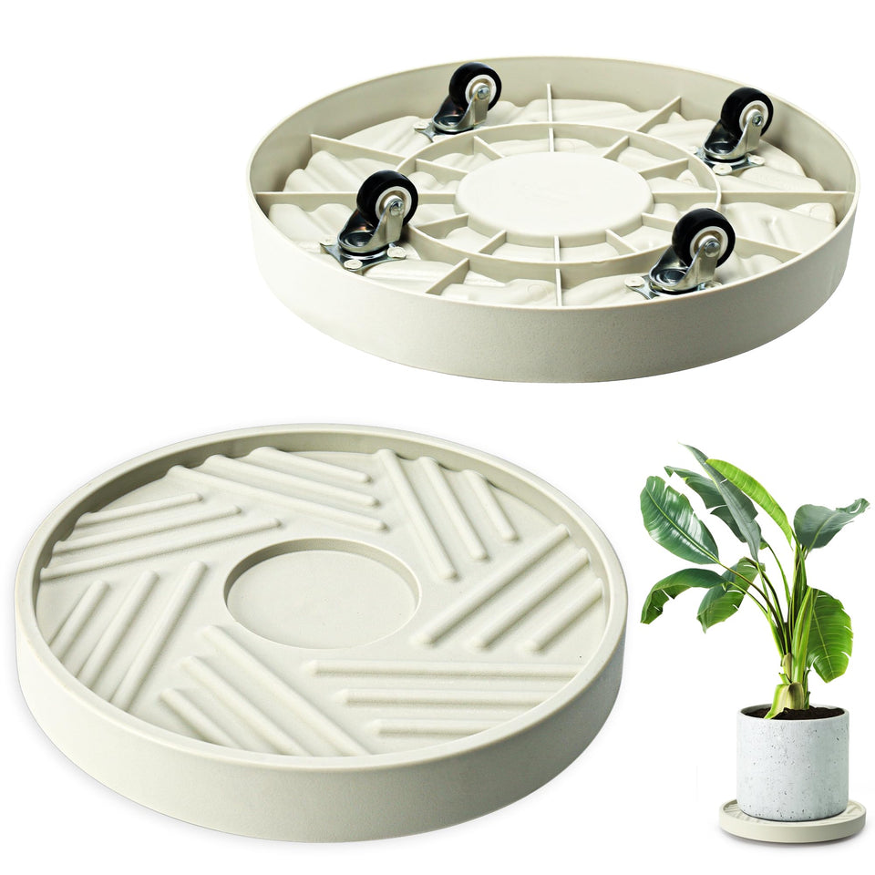 REDHUGO round plant caddy with hidden wheels for easy, quiet pot movement