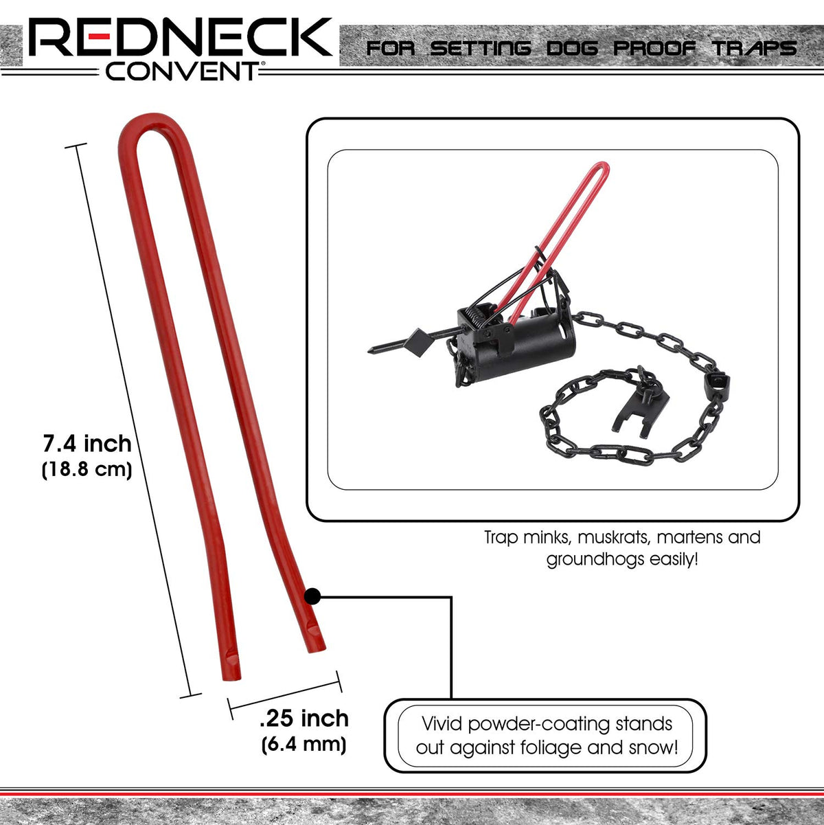 Redneck Convent trap setter tool in use, demonstrating steady leverage.