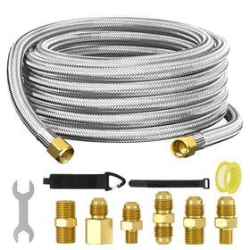 REDPANT 18 ft braided propane hose for flexible outdoor connections.