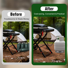REDPANT Traveler grill adapter enables reliable fueling for Weber Traveler grills.