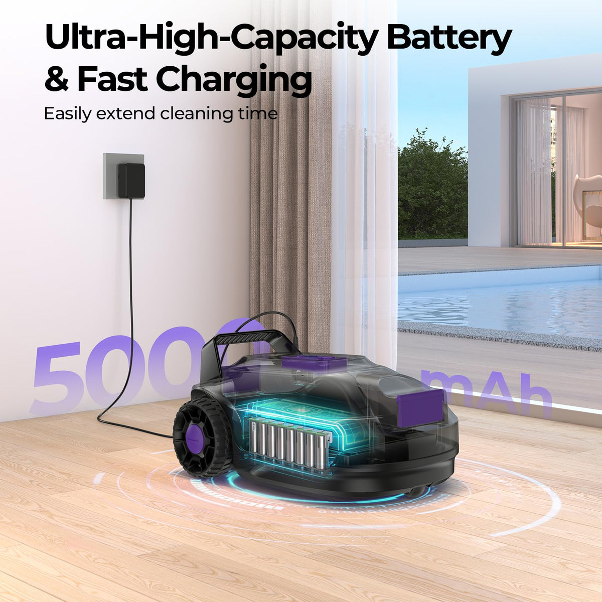 Redroad robotic pool cleaner double-layer filtration maintains water clarity.