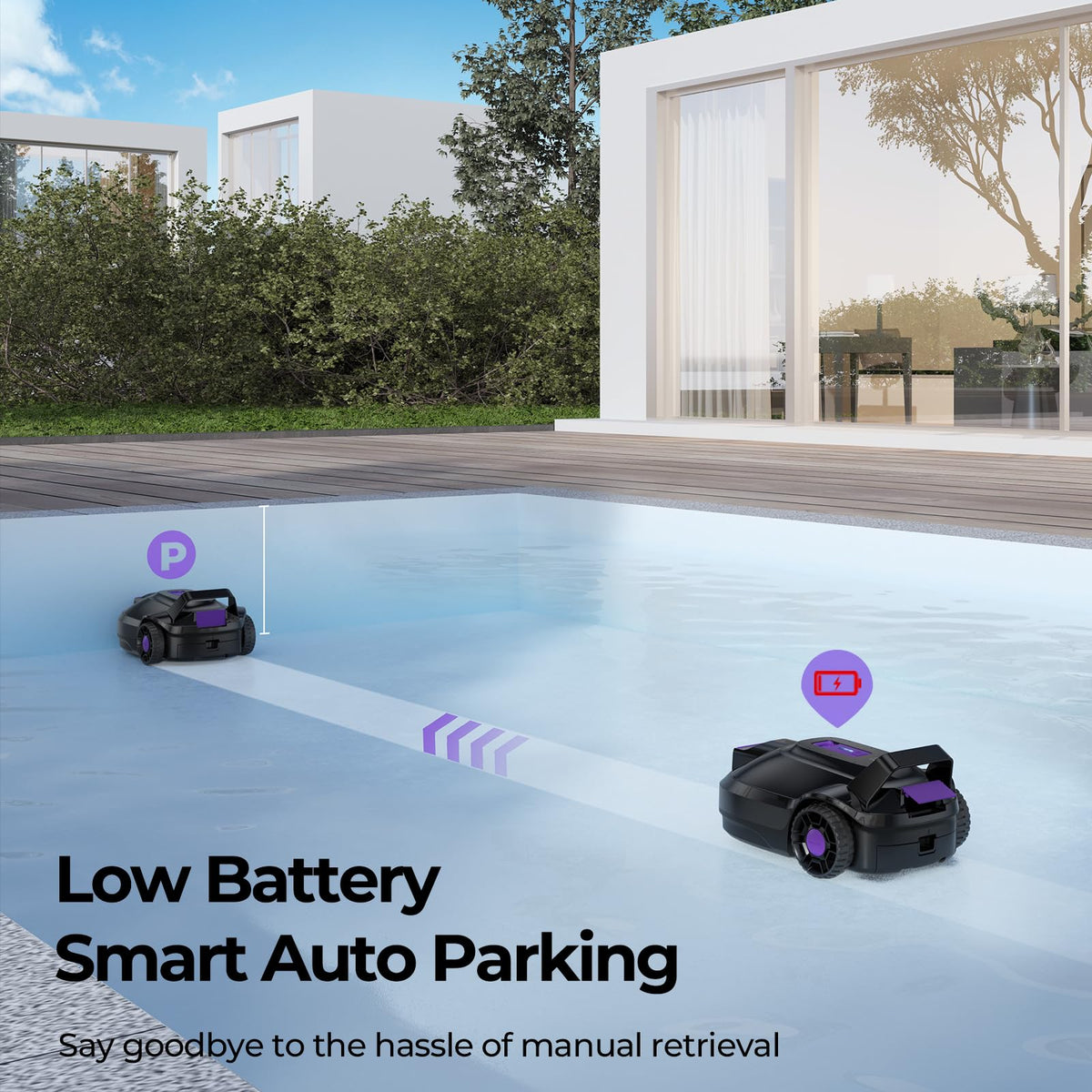 Redroad robotic pool cleaner large debris basket allows quick emptying.