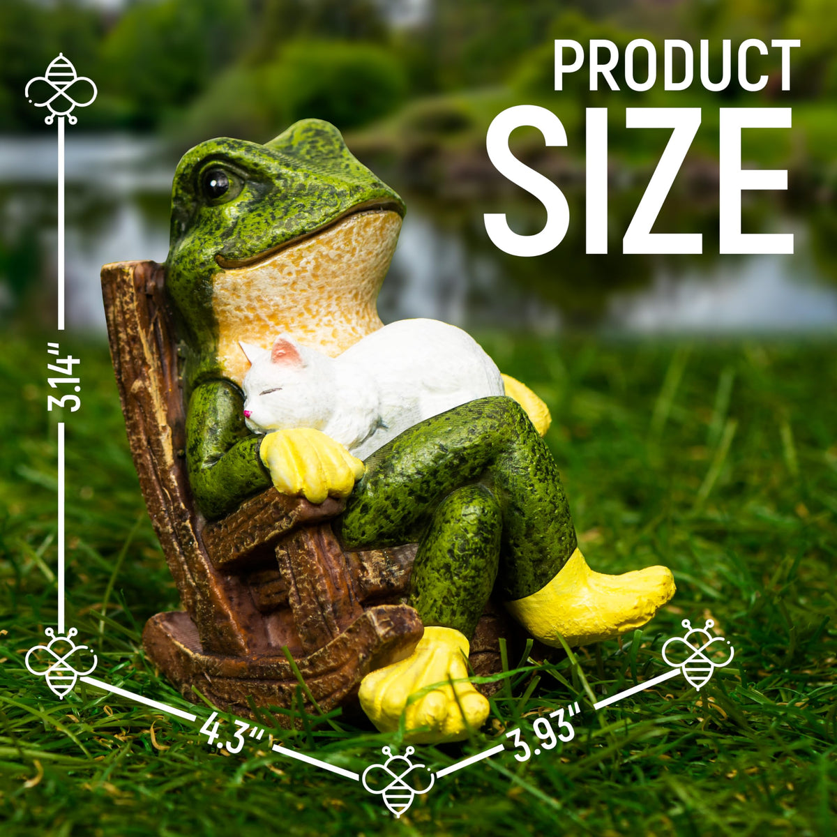Redwix frog-cat figurine outdoor decor detail adds charming focal point