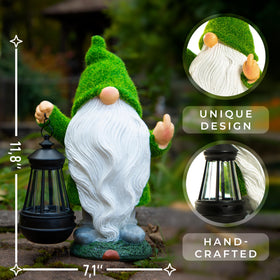 Redwix hand-painted gnome enhances curb appeal with bright outdoor color.