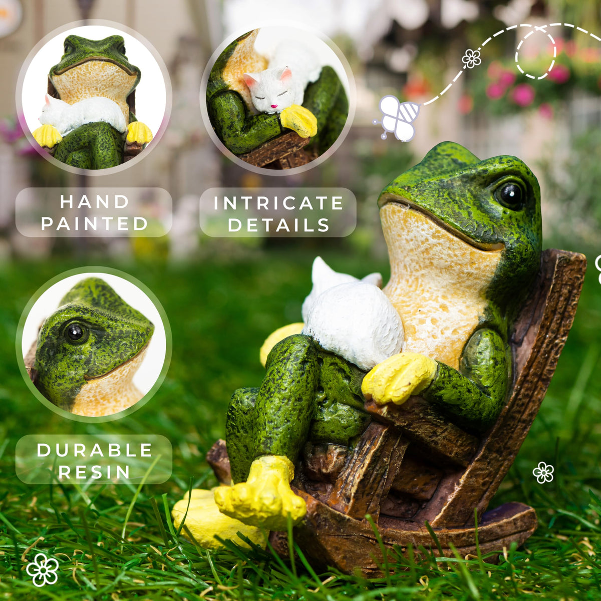 Redwix miniature frog patio decor hand-painted for unique personality