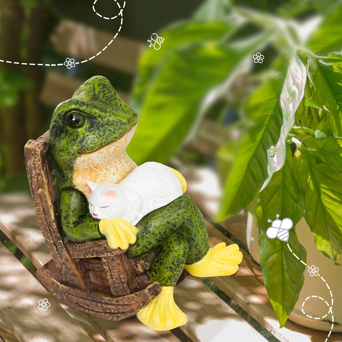 Redwix small frog cat statue makes a thoughtful garden gift