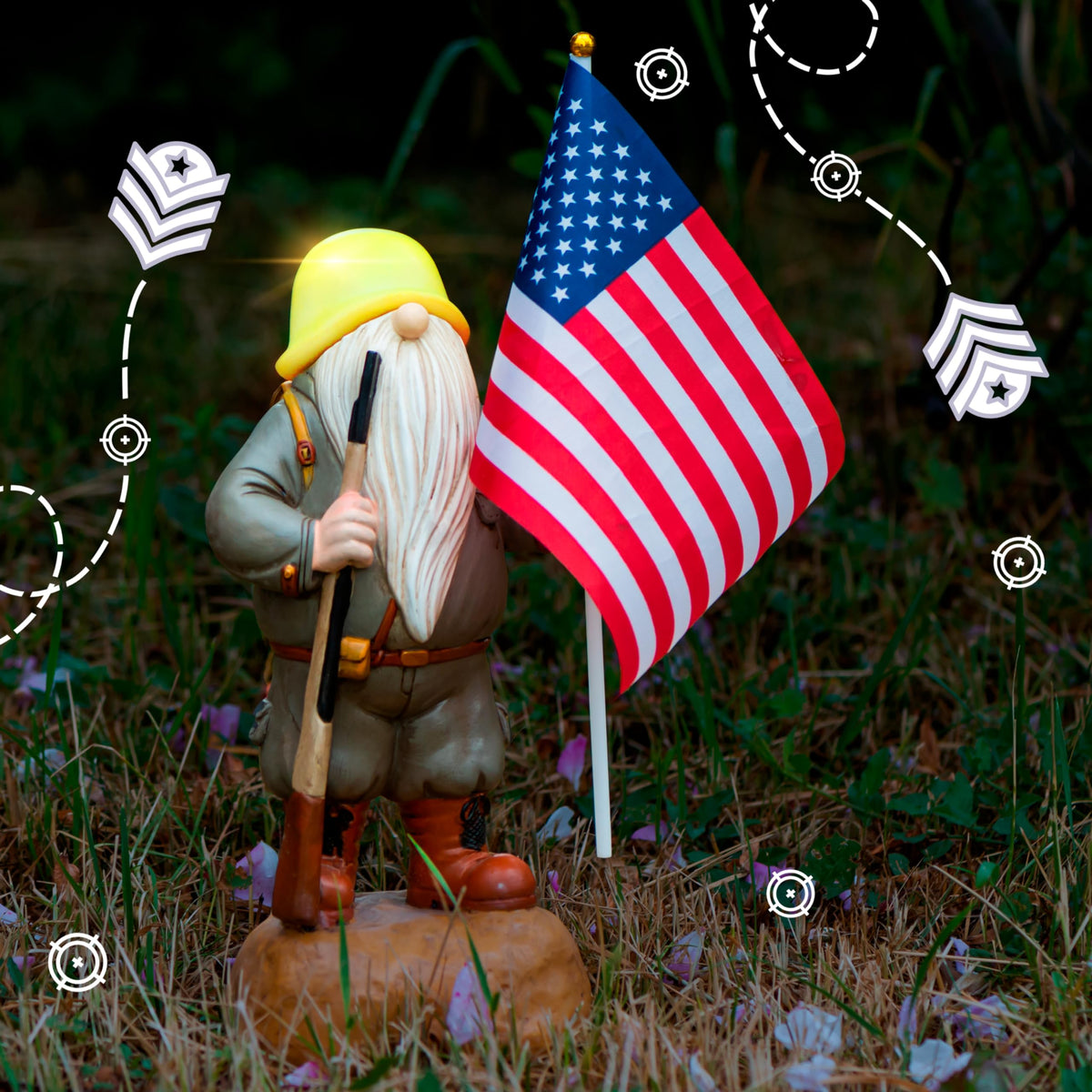 Redwix weatherproof resin gnome for year-round outdoor or indoor display.