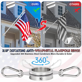 REERON 1-inch thickened flag pole wall mount shows durable outdoor performance.