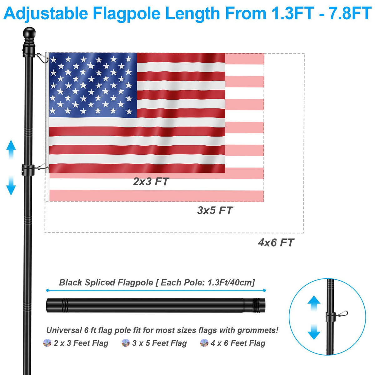 REERON rotating rings prevent tangling for smooth flag changes