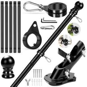 REERON 6 ft flag pole exterior view highlights rustproof stainless steel construction
