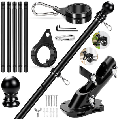 REERON 6 ft flag pole exterior view highlights rustproof stainless steel construction