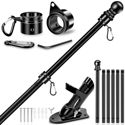 REERON 7ft flag pole kit on exterior wall for durable outdoor display
