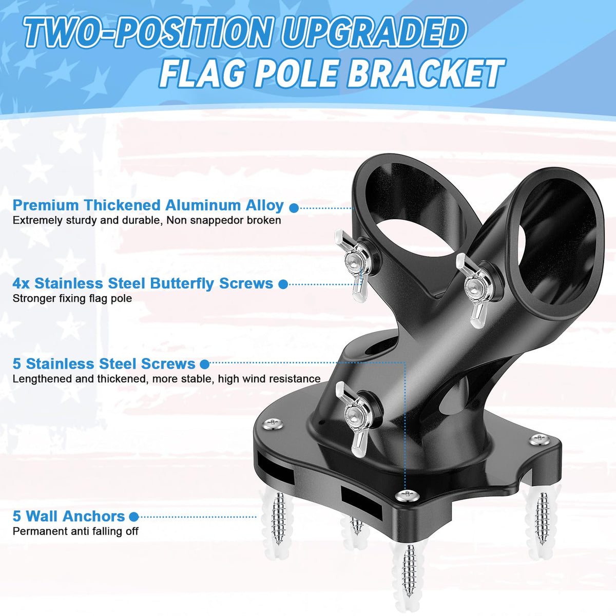 REERON aluminium flag pole mount with rustproof coating ensures durable outdoor use