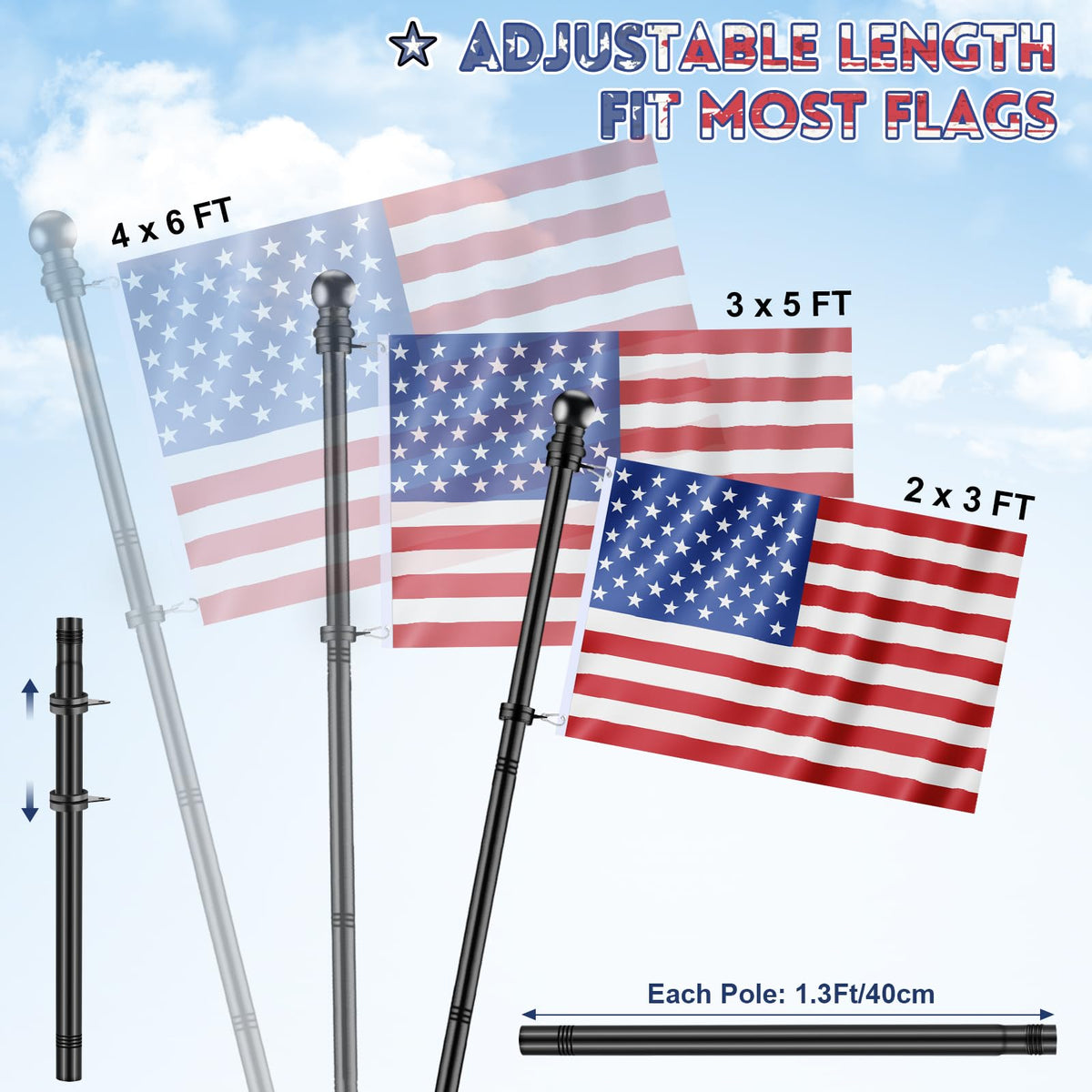REERON tool-free assembly for quick flag display setup