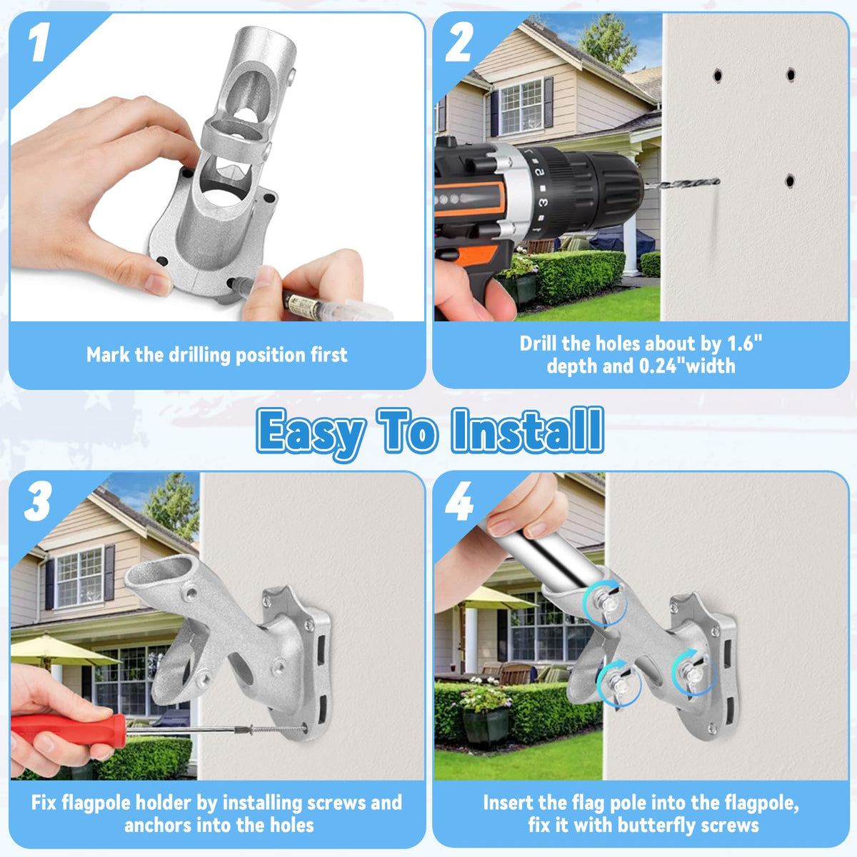 REERON 2-pack durable mount supports both vertical and horizontal displays.