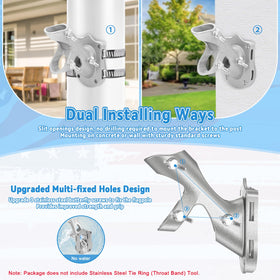 REERON exterior flag pole bracket for homes, porches, fences and more.