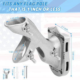 REERON two-position flagpole holder enables 45-degree or 90-degree display.