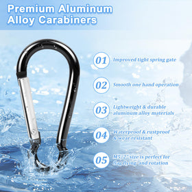 Versatile clip suitable for keys, bags, cords, or lightweight gear.
