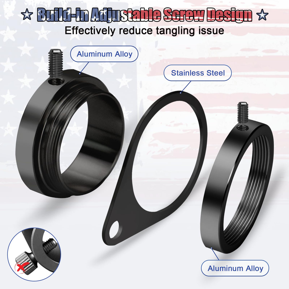 REERON grommet-compatible carabiners provide durable flag mounting.
