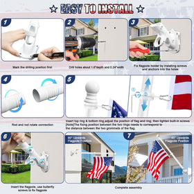 REERON outdoor flag display for front yard or storefront
