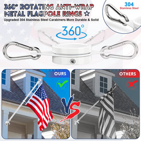 REERON wall-mount flag pole installation with sturdy hardware