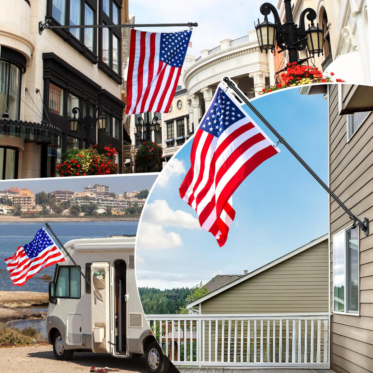 REERON weather-resistant stainless steel pole resists rust in elements