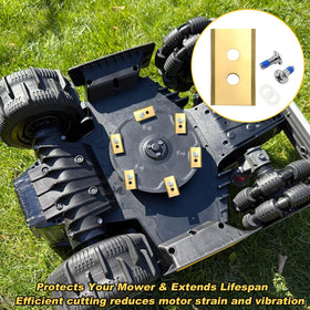 REEYEAR thickened blades resist bending on uneven terrain for stable mowing.