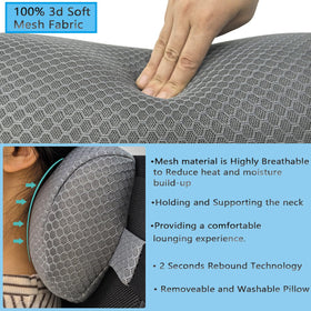 REEZEIVI headrest pillow showing removable cover ready for machine washing