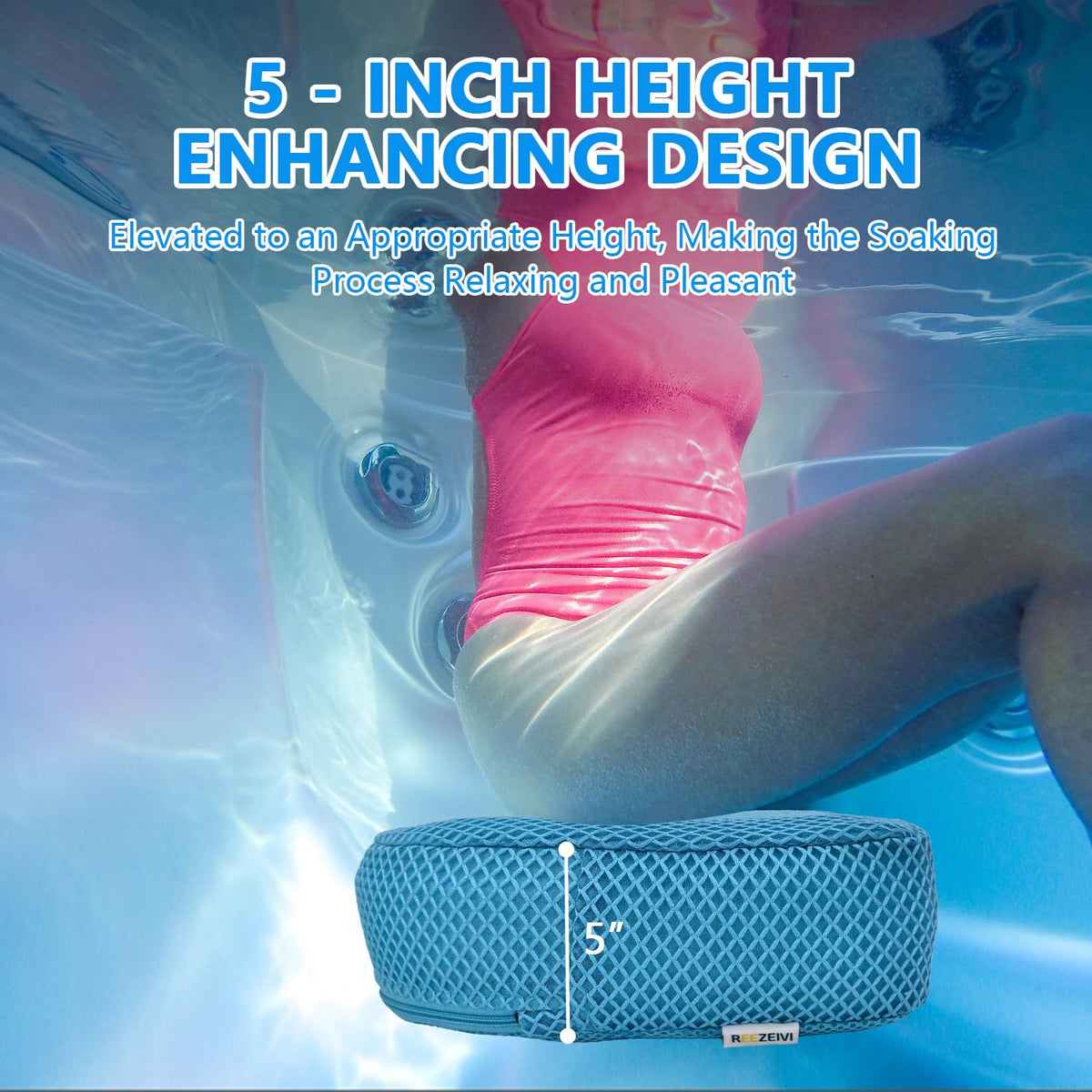 Breathable 3D mesh seat dries quickly after use in the spa
