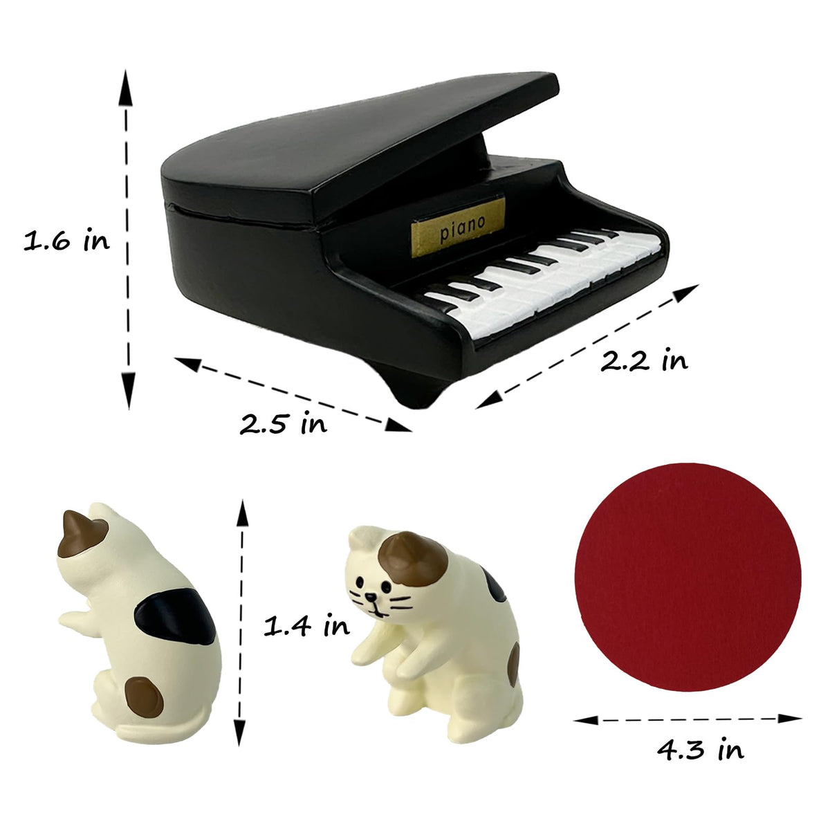 Refintural cat piano desk decor highlights delicate craftsmanship