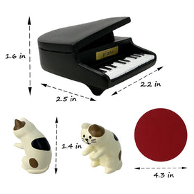 Refintural cat piano desk decor highlights delicate craftsmanship