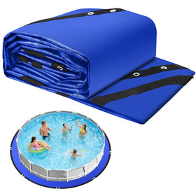 REGMICS 24FT Round Pool Liner Pad laid out for protection and liner support